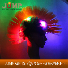 Hot selling Halloween Cosplay Carnival party Punk Rainbow LED Flashing fans Wig